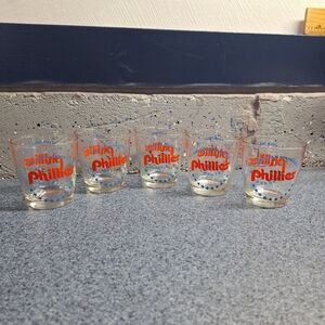 Vintage 1960s "The Star Spangled Philadelphia  Phillies" Rock Glass Set of 5